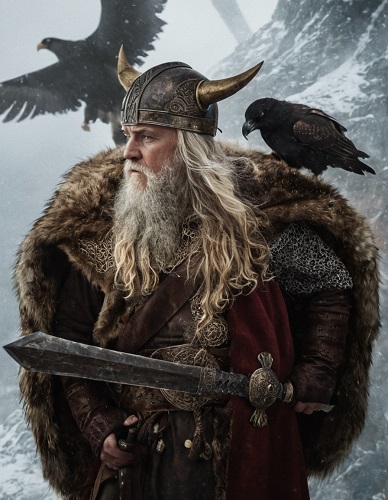 Les Vikings : Origine, Histoire et Mythologie 4 Odin, le père de tous, veille sur les neuf mondes depuis son trône à Asgard.